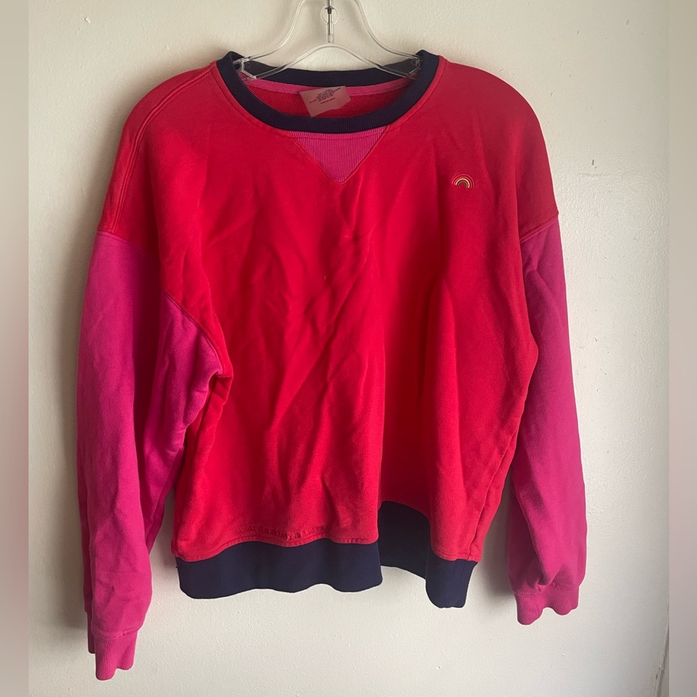 Terez Colorblock Crew in Hot Red. Worn once.